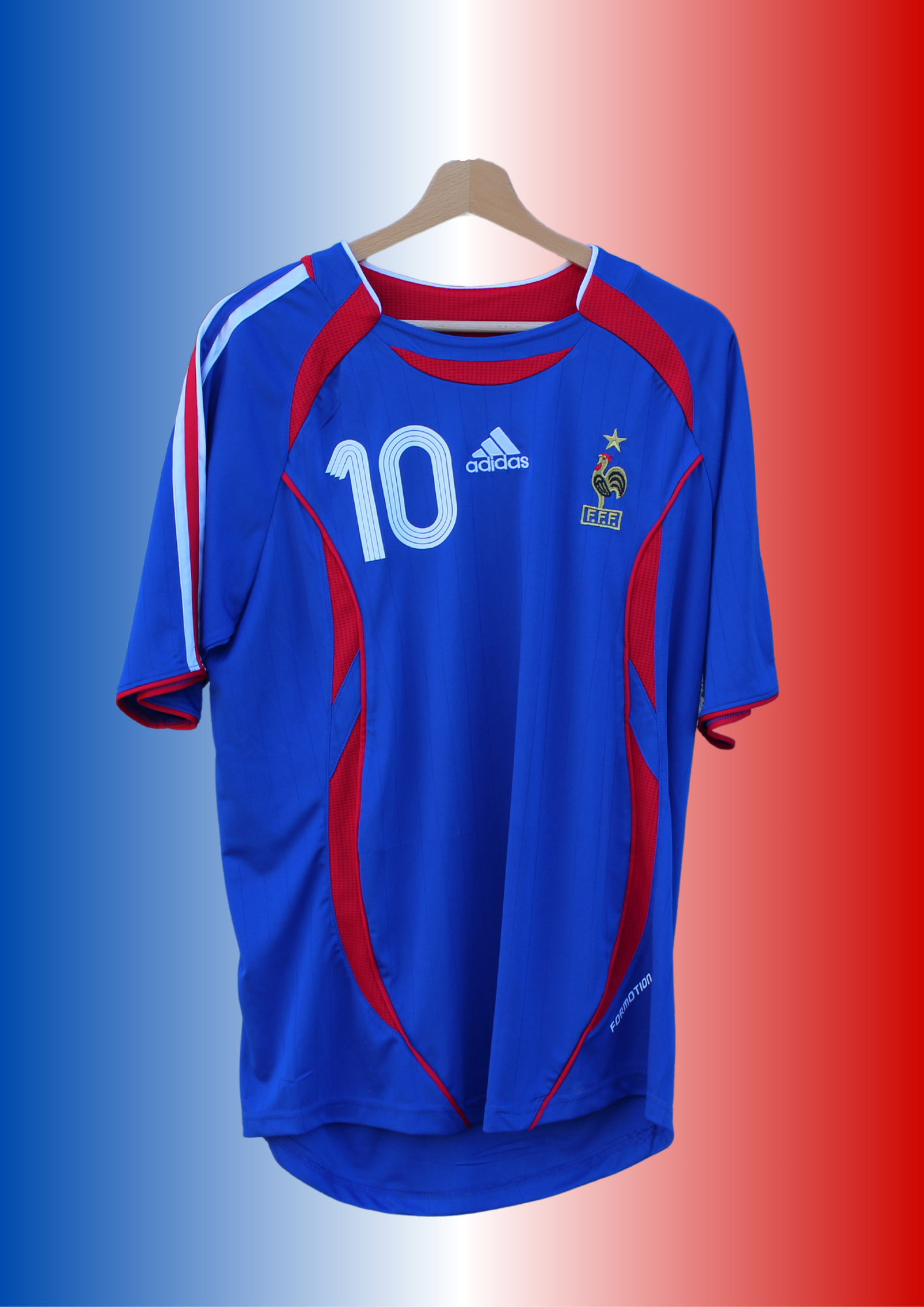 Retro blauw FC Frankrijk shirt Zidane